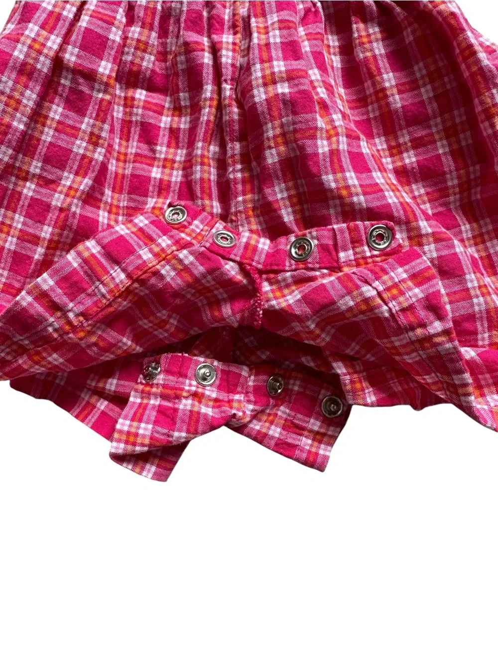 Baby Girl Gymboree Vintage Rainbow Tag 6-12 Month Pink Plaid Romper cotton